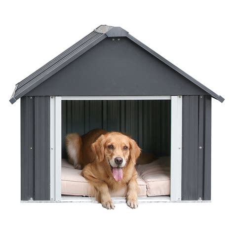 large metal dog house|insulated metal dog houses.